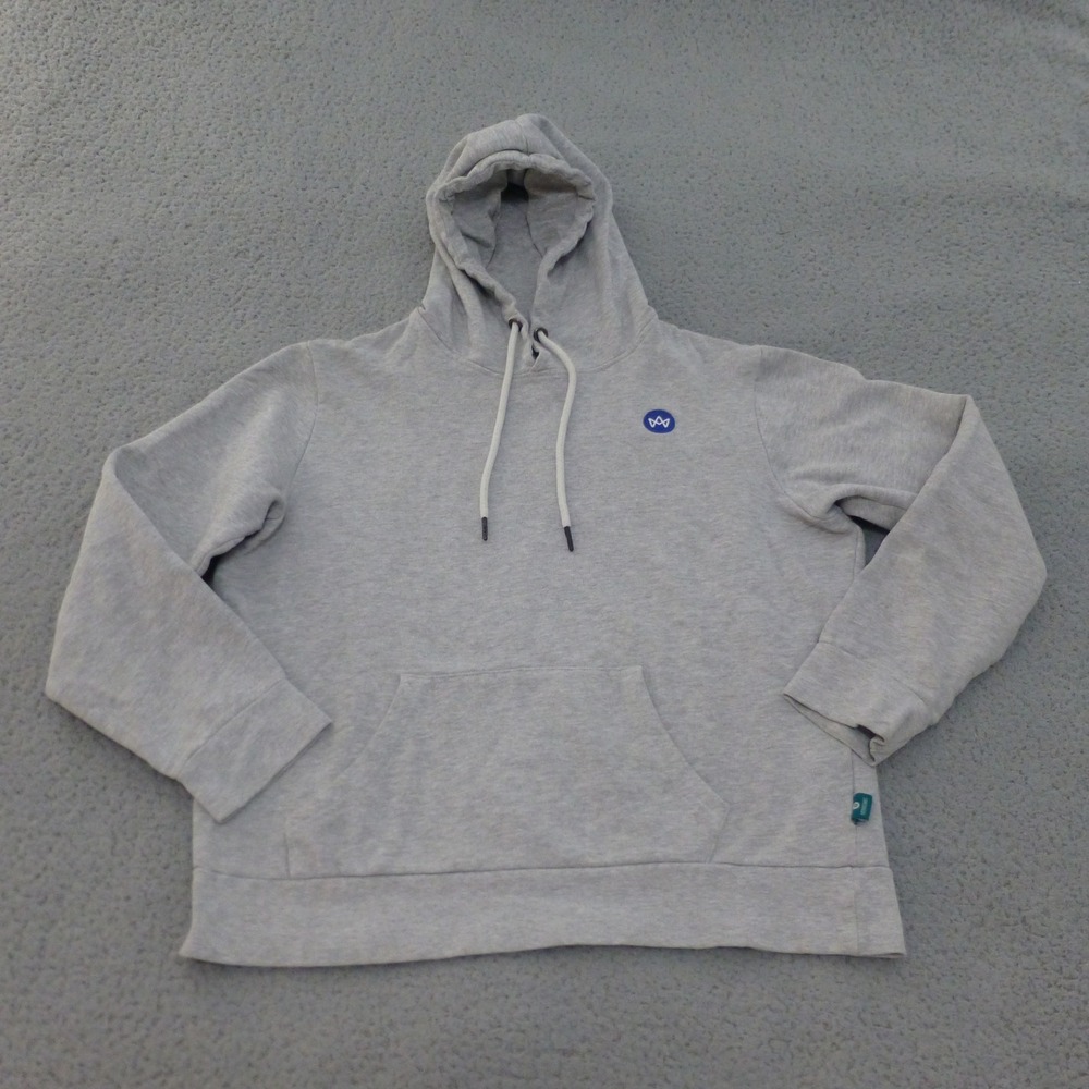 Kronstadt Denmark Hoodie Mens Medium Grey Heather Logo Pullover Sweatshirt